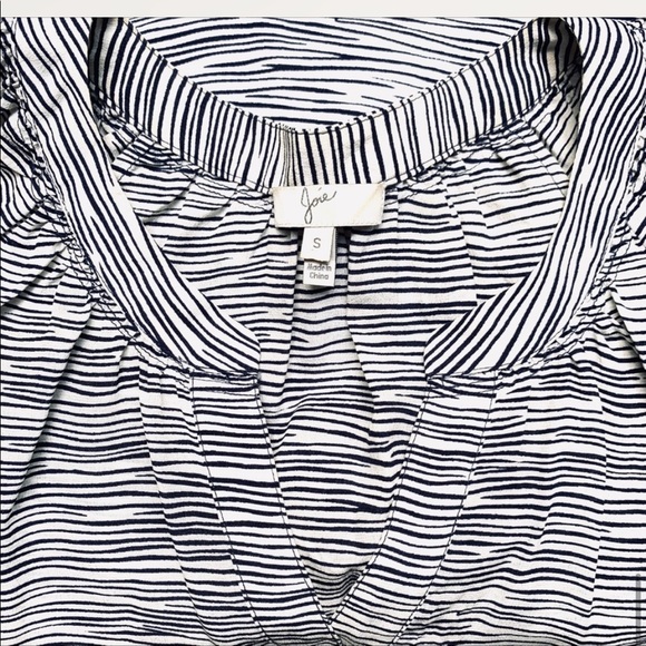 Joie 100% Silk Navy Striped Tunic Blouse - Picture 4 of 5